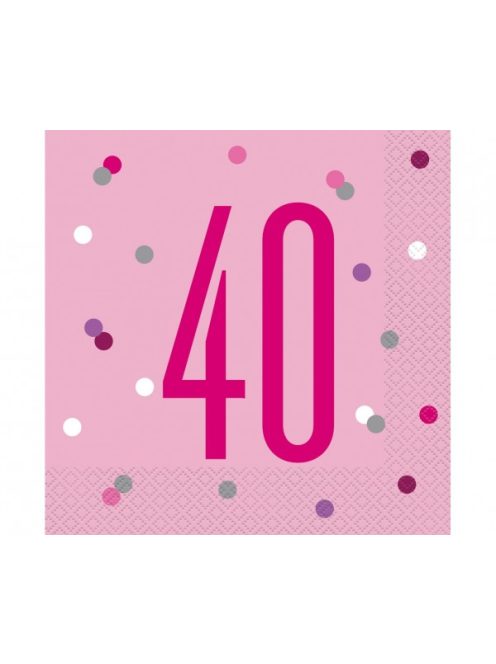 40-es rózsaszín pöttyös szalvéta