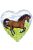Vágtázó ló szív fólia lufi 45 cm 