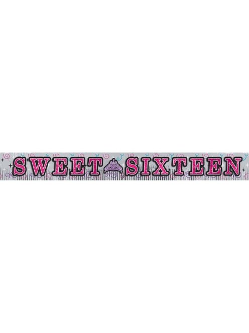 Sweet sixteen - 16. születésnapi fólia banner 3 méter