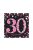 30. születésnapi fekete-pink szalvéta 