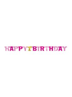  Happy 1st Birthday rózsaszín betűfüzér