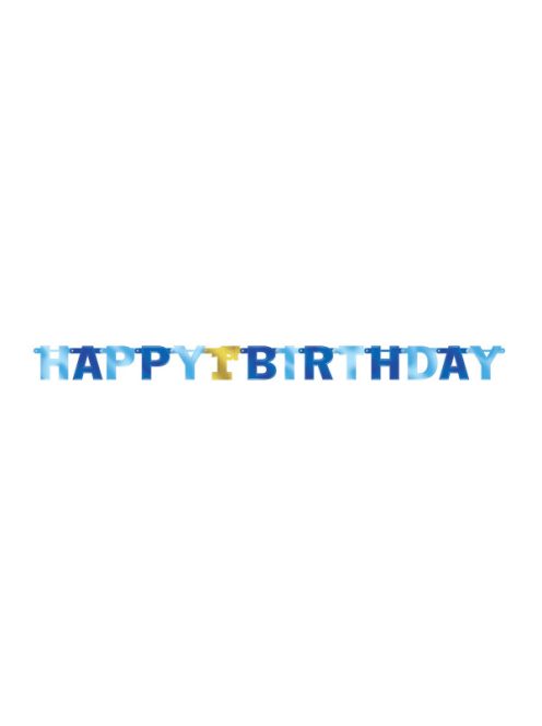 Happy 1st Birthday kék betűfüzér