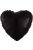 Fekete szív fólia lufi 43 cm