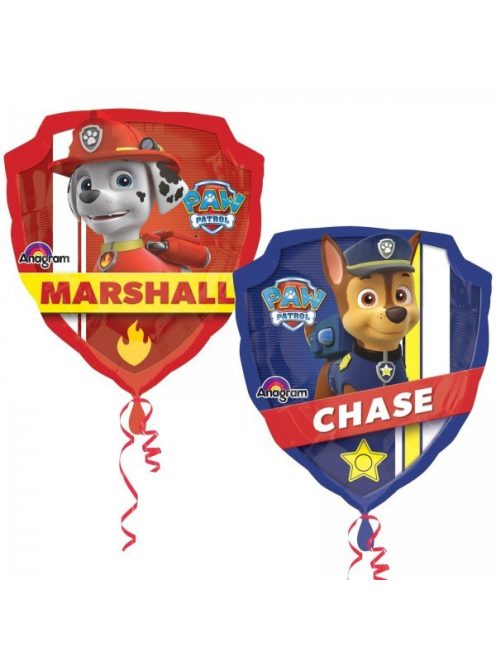 Mancs őrjárat - Chase és Marshall kétoldalas fólia lufi 63 x 68 cm