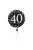40. születésnapi fekete-ezüst hologramos fólia lufi 45 cm 