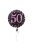 50. születésnapi fekete-pink hologramos fólia lufi 45 cm