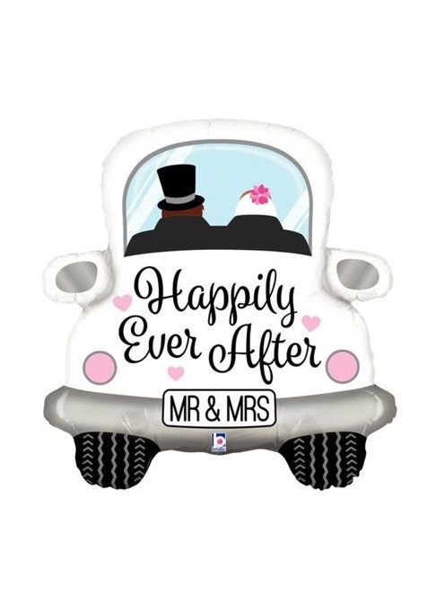 Happily Ever After - És boldogan éltek amíg esküvői autó fólia lufi  79 cm