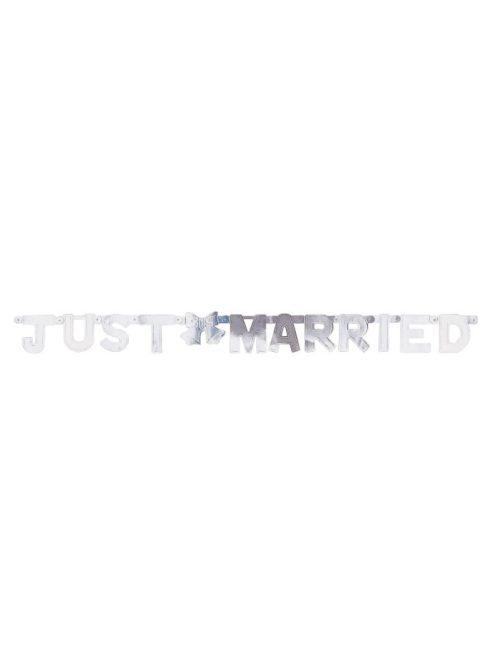 Just Married ezüst betűfüzér 120 cm