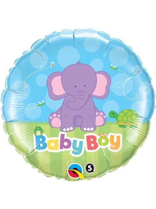 Baby Boy elefántos fólia lufi 45 cm