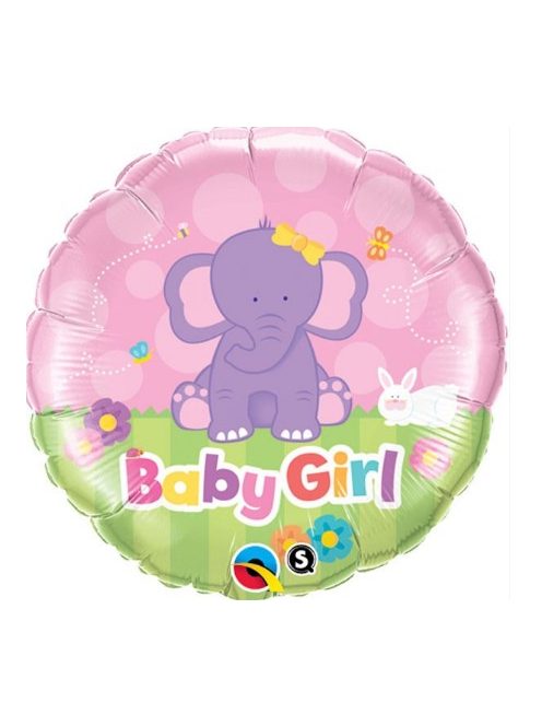 Baby Girl elefántos fólia lufi 45 cm