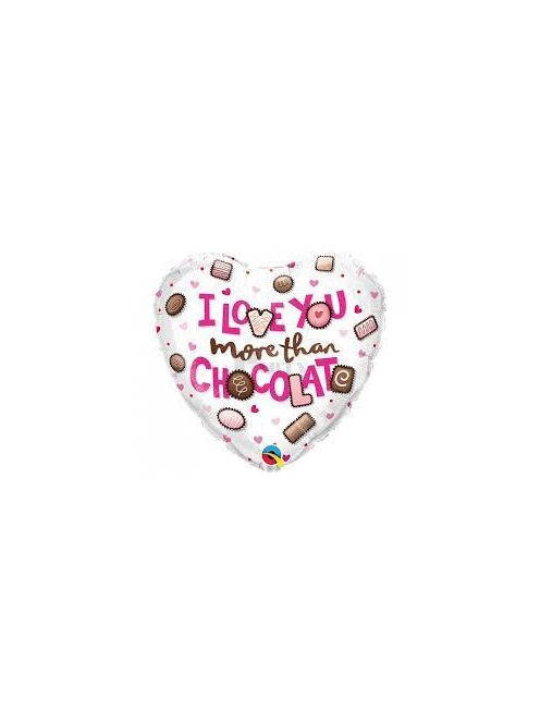 I love you more than chocolate - Jobban szeretlek mint a csokoládét fólia lufi 46 cm