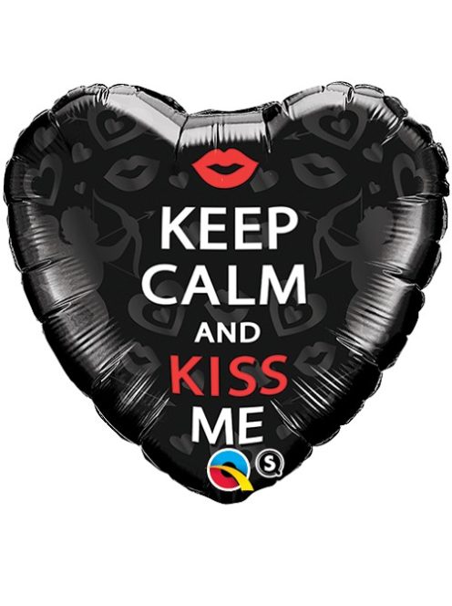 Keep Calm and Kiss Me - Nyugodj le és csókolj meg fólia lufi 45 cm 