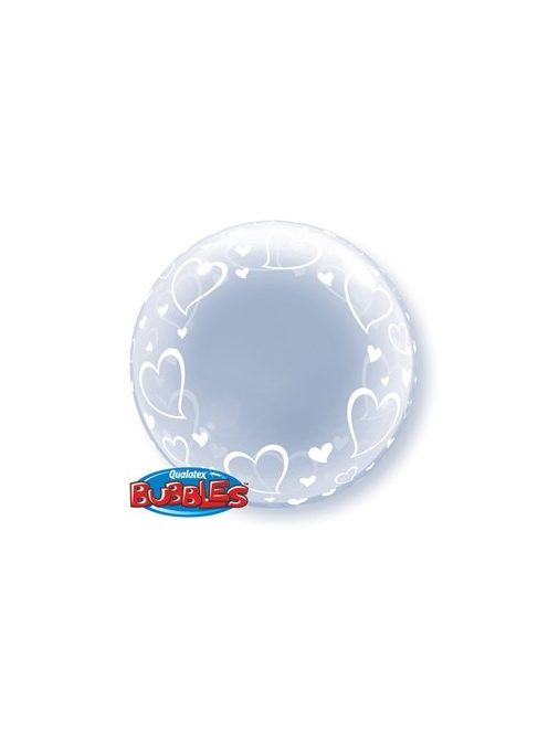 Szíves Deco Bubbles lufi 61 cm 
