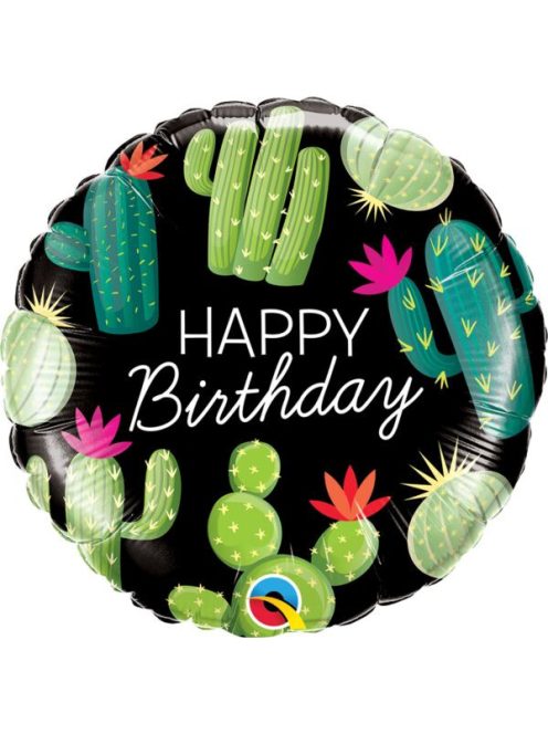 Happy Birthday kaktuszos fólia lufi 45 cm