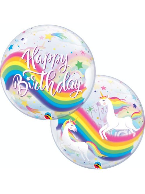 Happy Birthday unikornis Bubbles lufi 56 cm