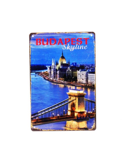 Budapest Skyline domború fém tábla 20x30 cm 
