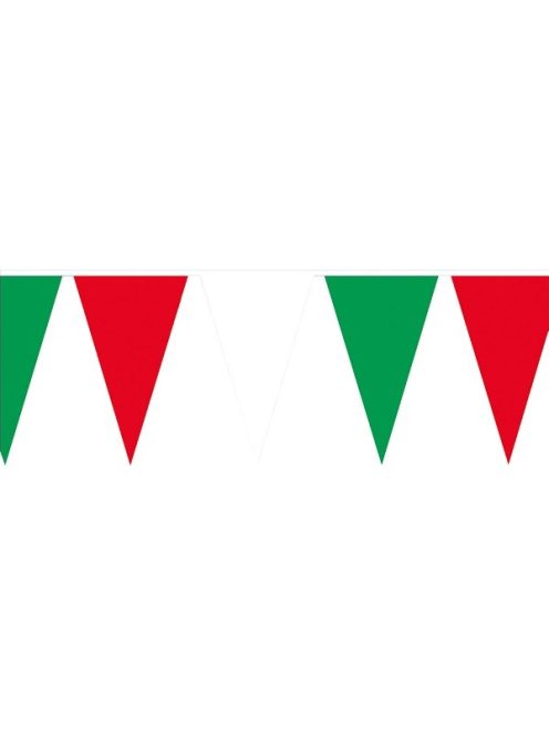 Piros-fehér-zöld zászlófüzér