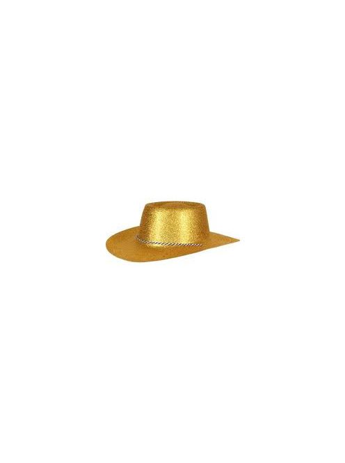 Arany csillámporos cowboy kalap