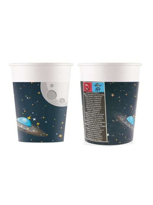 Galaxis és űrhajók papír pohár 