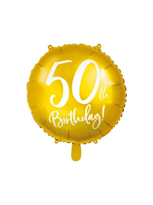 50th birthday arany fólia lufi 45 cm