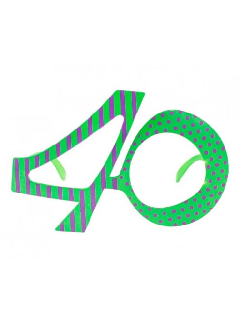 40-es csíkos-pöttyös zöld szemüveg