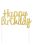 Happy Birthday arany csillámos torta beszúró 11x14 cm