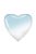 Kék-fehér ombre szív fólia lufi 45 cm