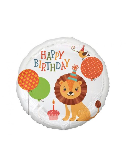 Happy Birthday oroszlános fólia lufi 45 cm