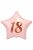 18-as rózsaszín csillag fólia lufi 44 cm
