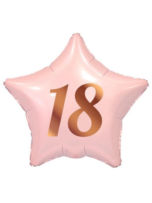 18-as rózsaszín csillag fólia lufi 44 cm