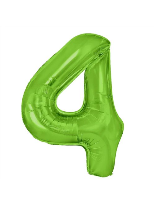 4-es zöld szám fólia lufa 100 cm