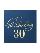 Happy Birthday 30 sötétkék szalvéta