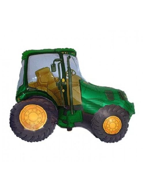 Zöld traktor fólia lufi 61 cm