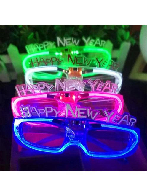 Világító Happy New Year szemüveg 