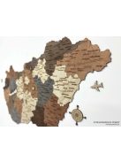 Fali Magyarország térkép fából készült kirakó 