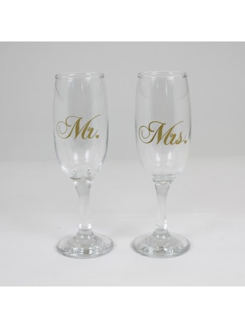 Mr & Mrs pezsgős pohár