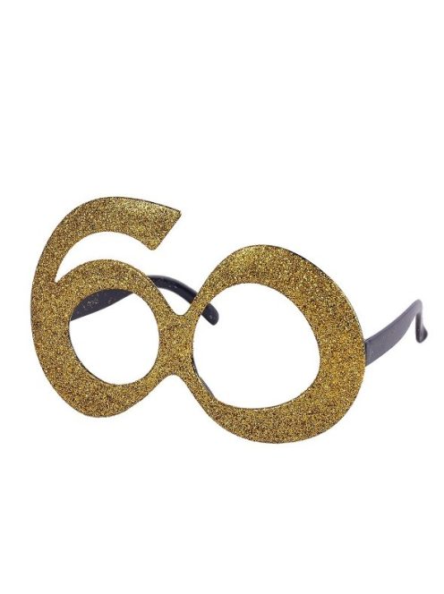 60-as arany csillámos szemüveg