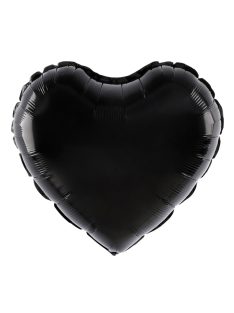 Fekete szív fólia lufi 45 cm 