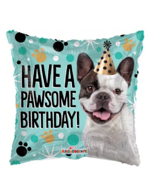 Have a pawsome birthday! francia bulldogos fólia lufi 46 cm