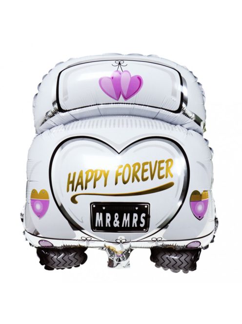 Happy Forever - Örökké boldogan autós fólia lufi 60 x 48 cm