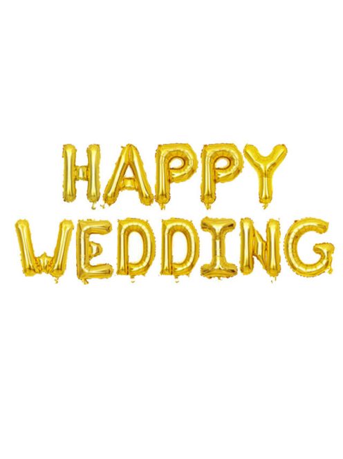 Happy wedding fólia lufi felirat 
