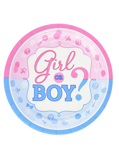 Girl or Boy? papírtányér 