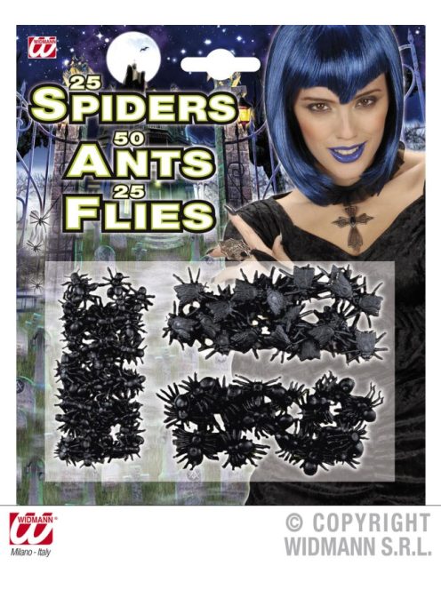 Halloween rémségek pókók-legyek hangyák 100 db