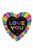 Love You színes szív fólia lufi 46 cm
