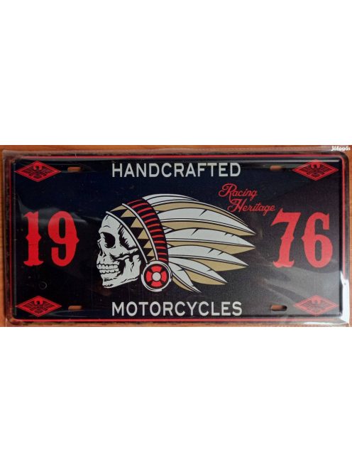 Handcrafted motorcycles fém tábla 15x30 cm