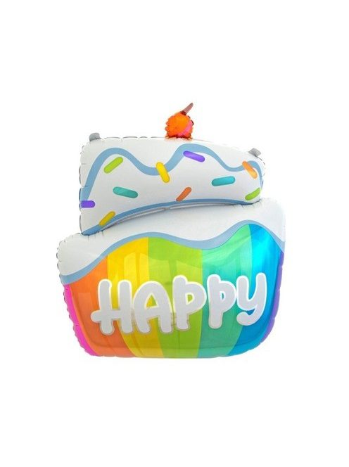 Születésnapi színes torta fólia lufi 58 x 72 cm