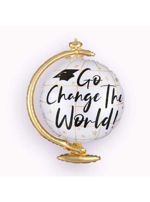 Változtasd meg a világot! - Go change to world! ballagási földgömb fólia lufi 58 cm
