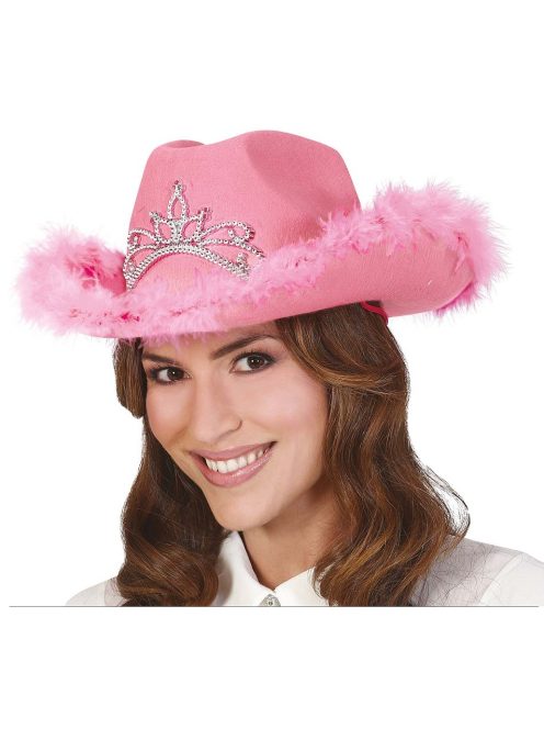 Pink tollas tiarás cowboy kalap