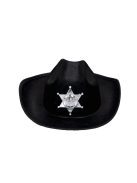 Fekete sheriff kalap-gyerek méret