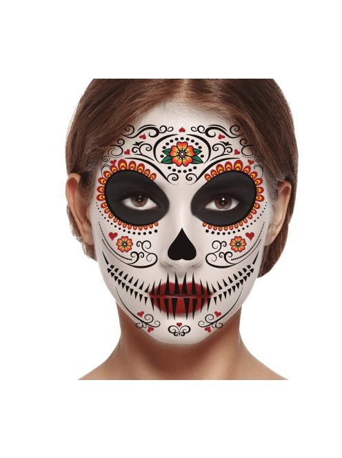 Mexikói koponya - sugar skull arc tetoválás